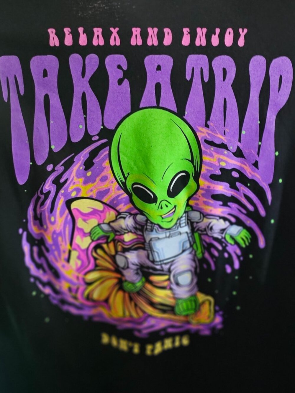 Popular Poison Alien Take A Trip Double Sided Black Tshirt Men’s Size 3XL